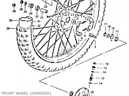 FRONT WHEEL (DR400SX) - DR400S 1981 (X)