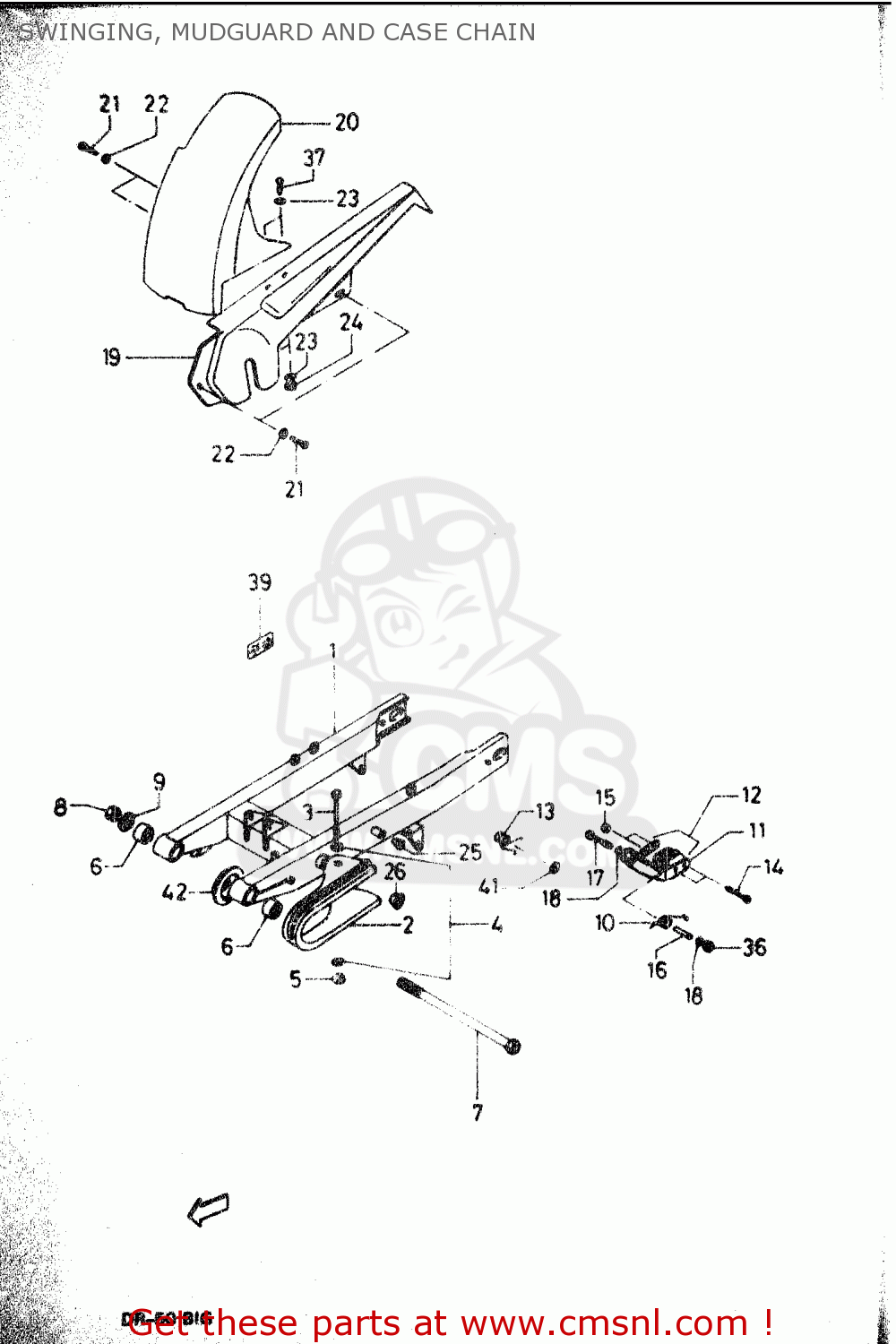 SWINGING, MUDGUARD AND CASE CHAIN DR50 BIG 1986 (G)