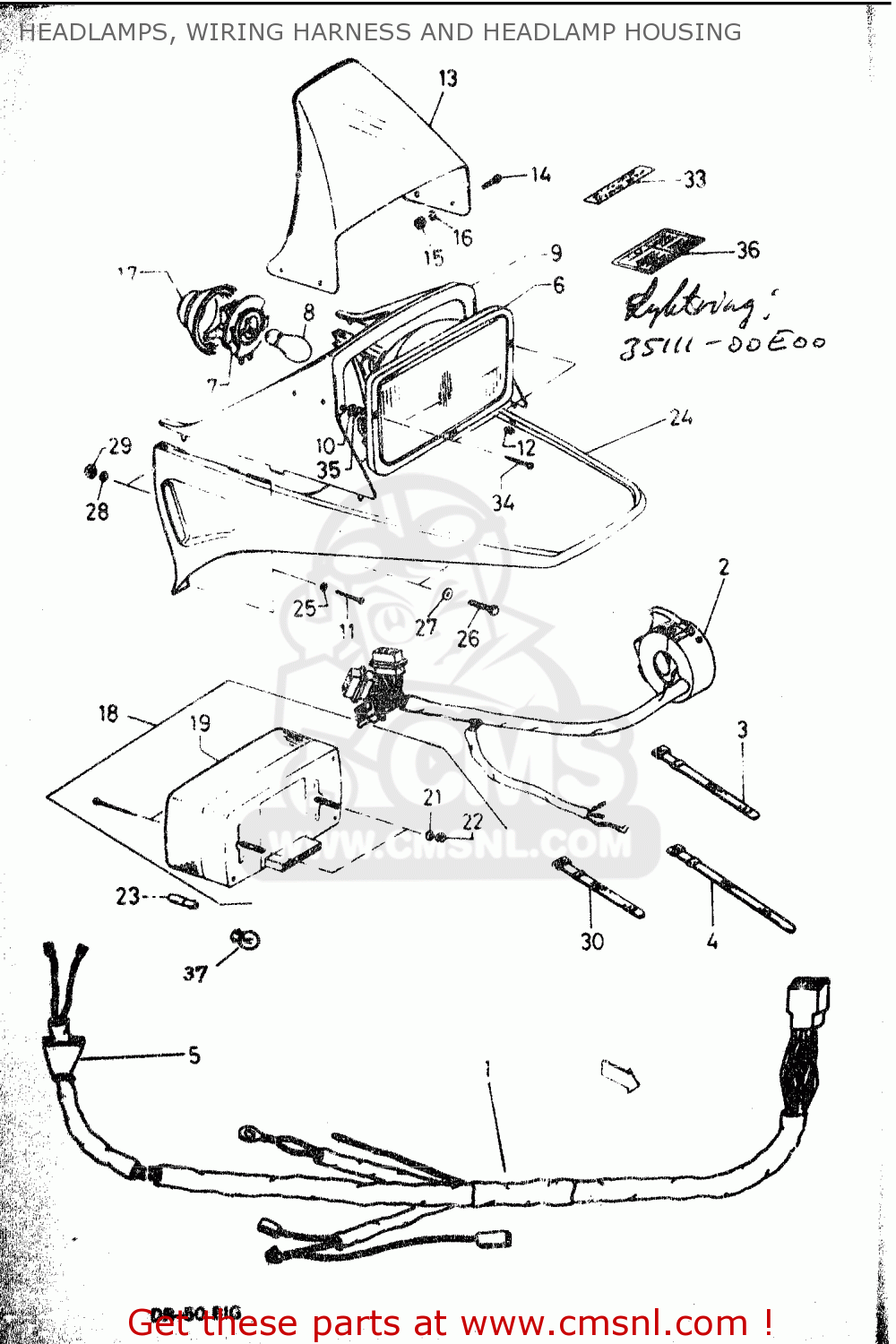 HEADLAMPS, WIRING HARNESS AND HEADLAMP HOUSING DR50 BIG 1986 (G)