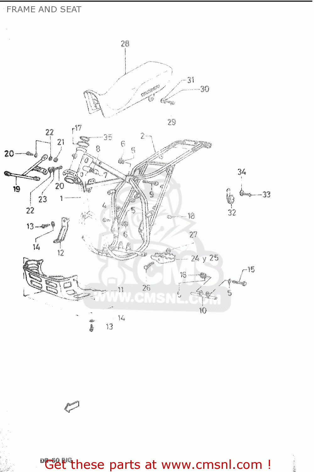 FRAME AND SEAT DR50 BIG 1986 (G)