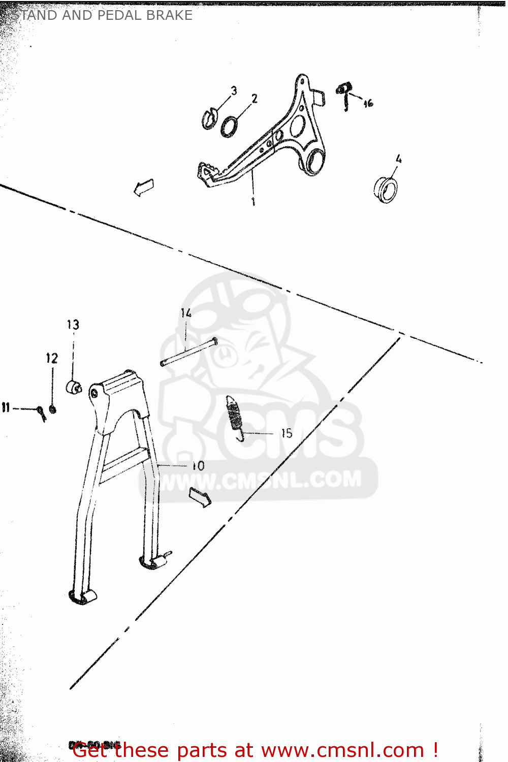 STAND AND PEDAL BRAKE DR50 BIG 1986 (G)