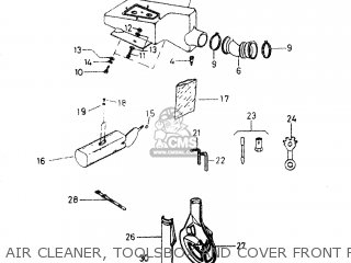 AIR CLEANER, TOOLSBOX AND COVER FRONT FORKS - DR50 BIG 1986 (G)