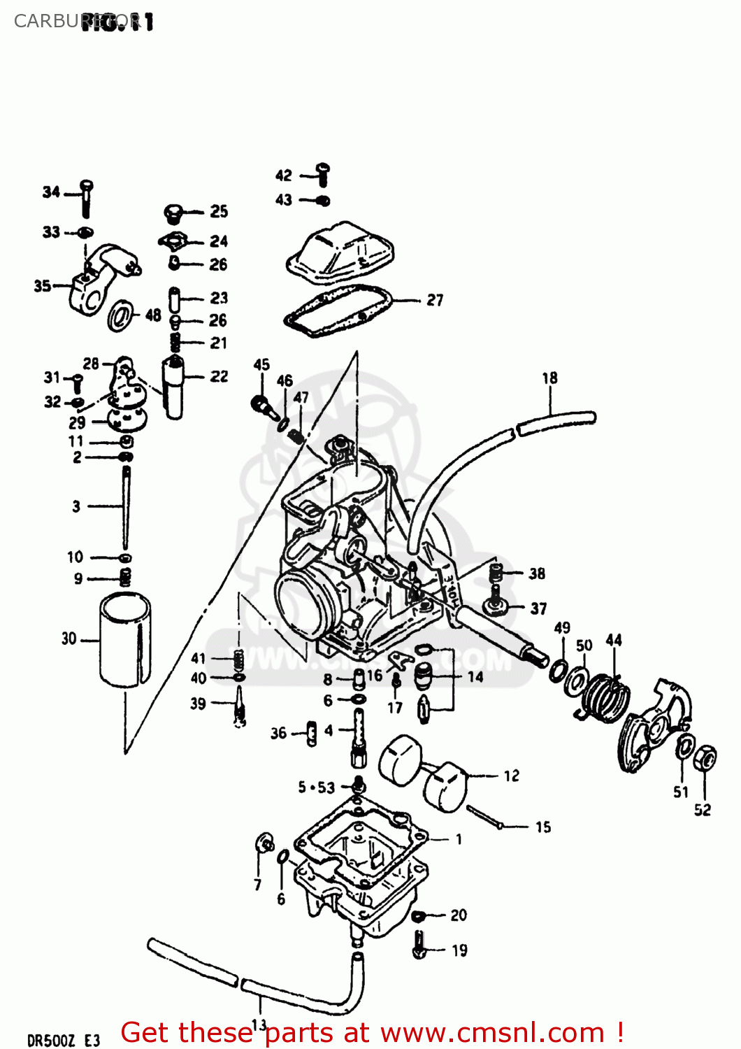 Suzuki DR500 1981 (X) USA (E03) CARBURETOR - buy original CARBURETOR ...