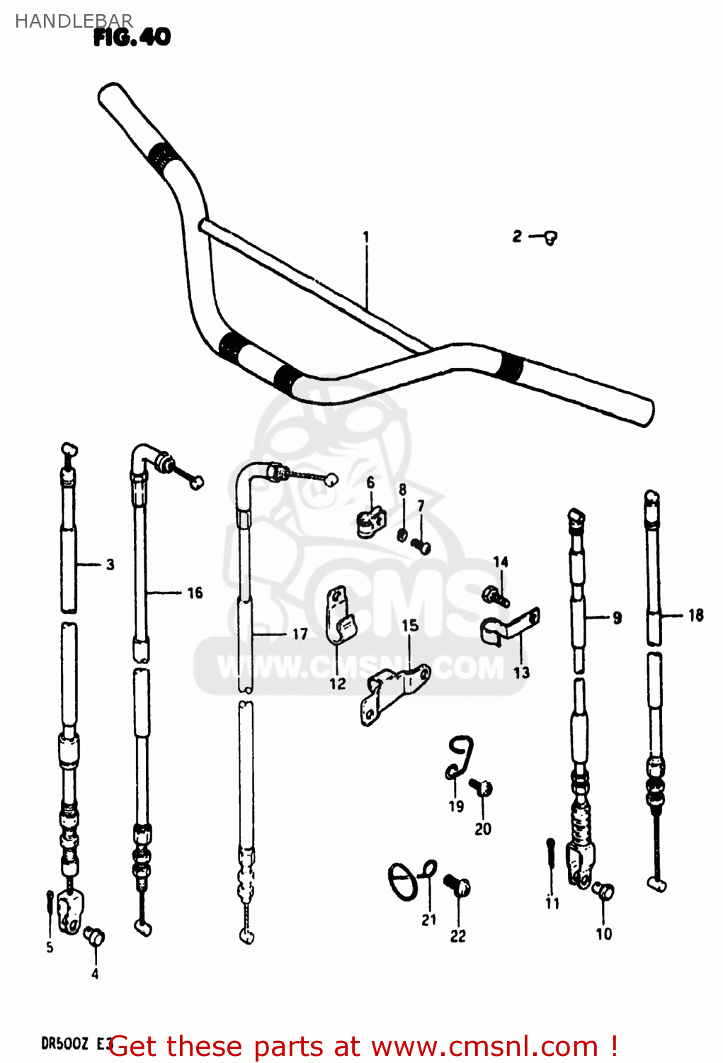 HANDLEBAR DR500 1981 (X) USA (E03)