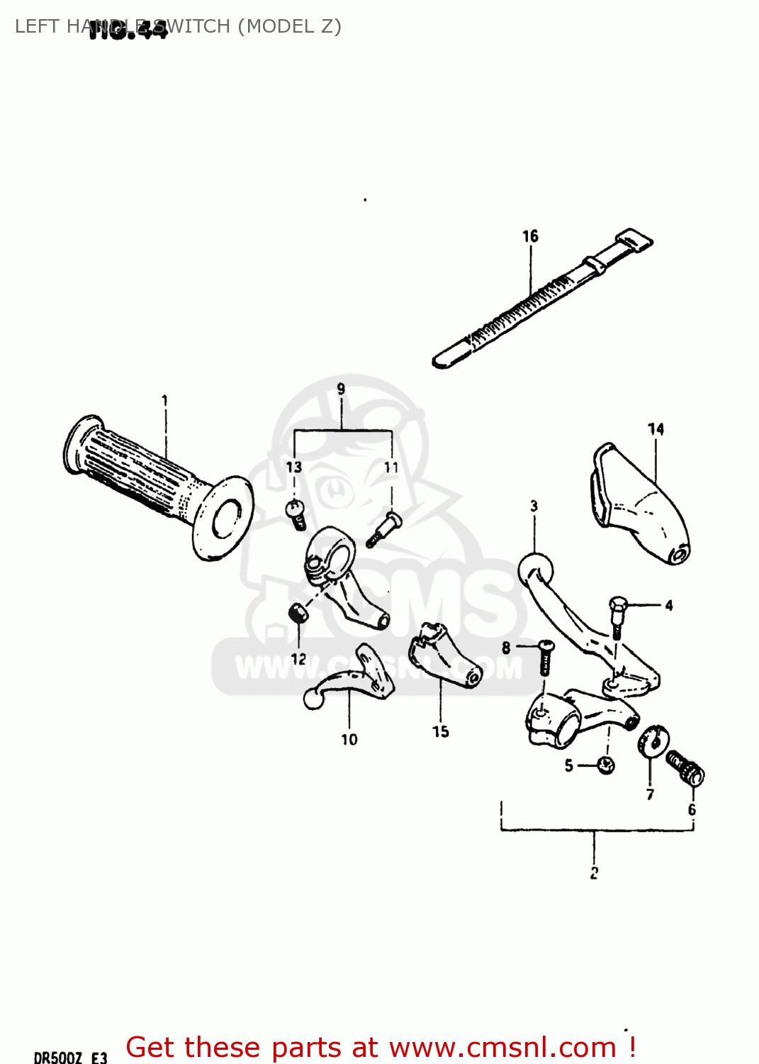 LEFT HANDLE SWITCH (MODEL Z) DR500 1981 (X) USA (E03)