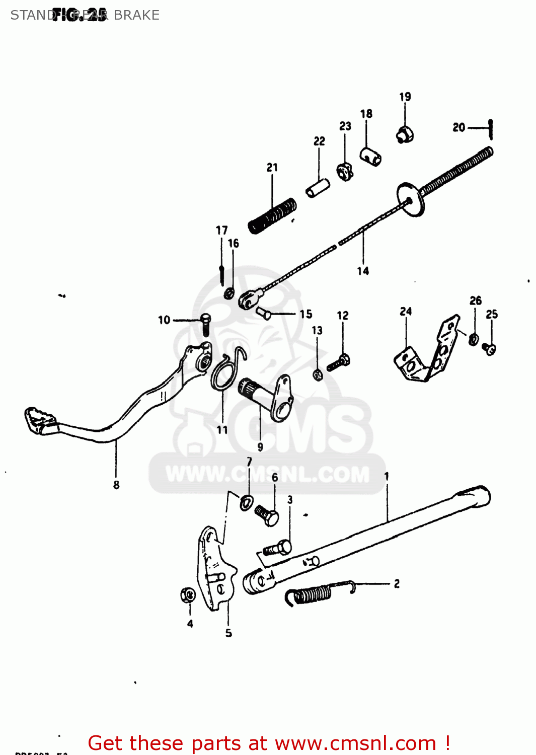 STAND - REAR BRAKE DR500 1981 (X) USA (E03)
