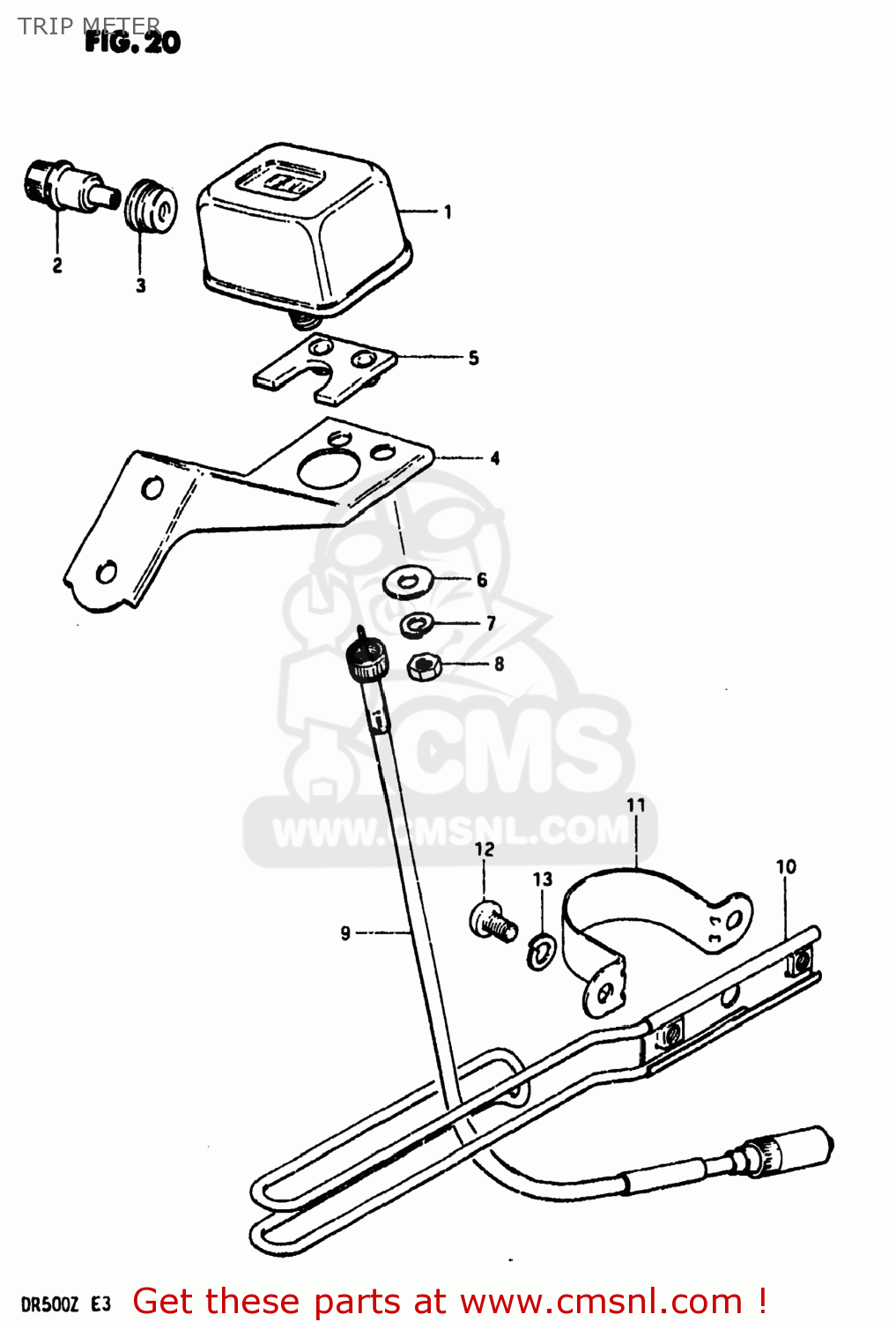 TRIP METER DR500 1981 (X) USA (E03)