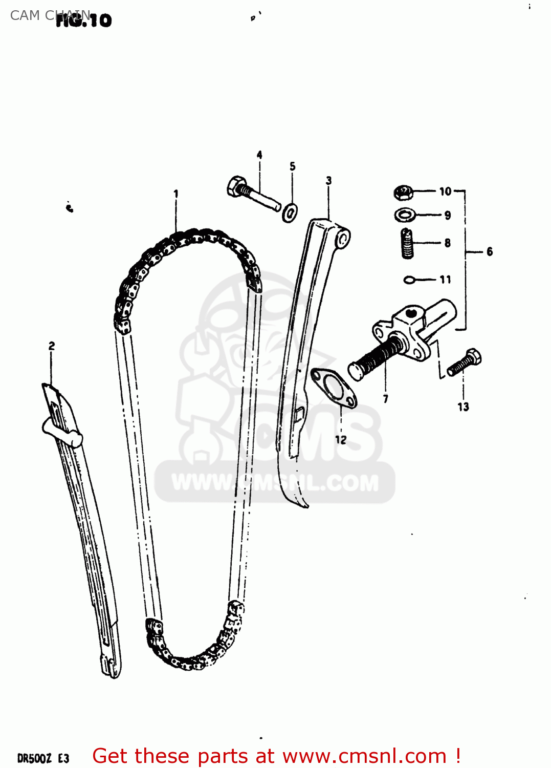 CAM CHAIN DR500 1982 (Z) USA (E03)