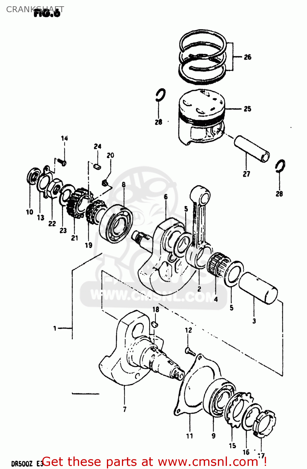 CRANKSHAFT DR500 1982 (Z) USA (E03)