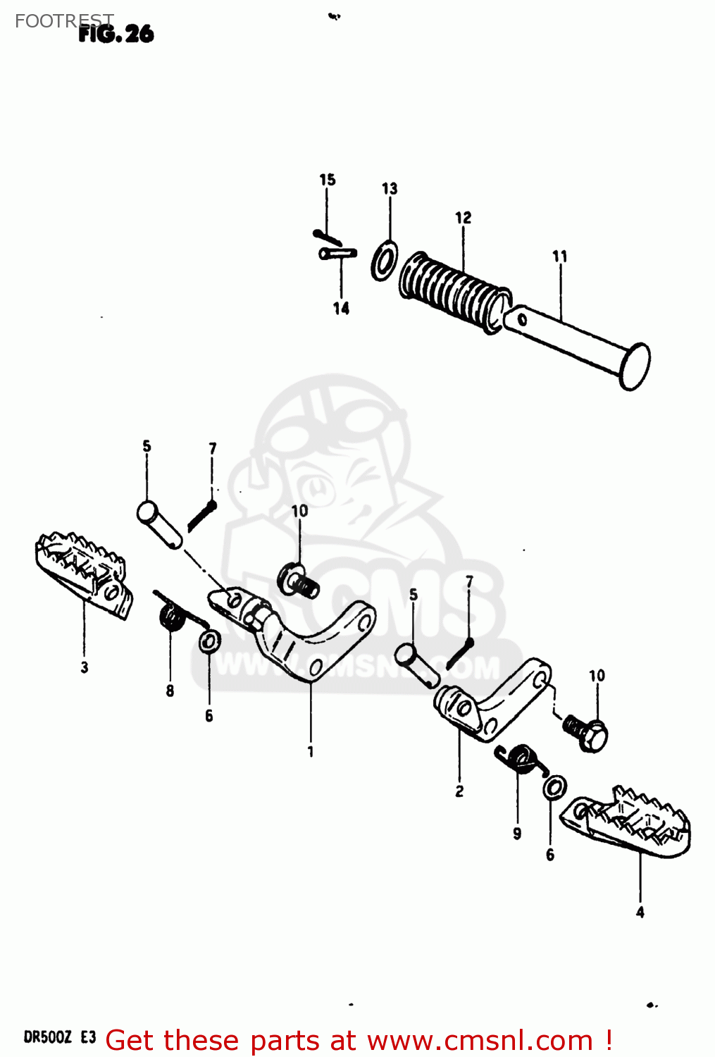 FOOTREST DR500 1982 (Z) USA (E03)
