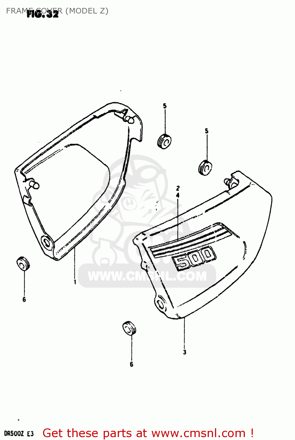 FRAME COVER (MODEL Z) DR500 1982 (Z) USA (E03)