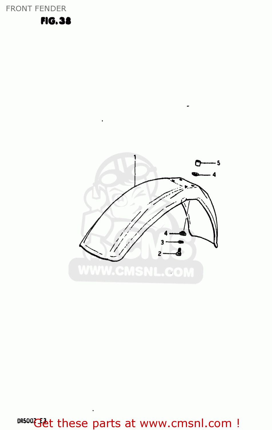 FRONT FENDER DR500 1982 (Z) USA (E03)