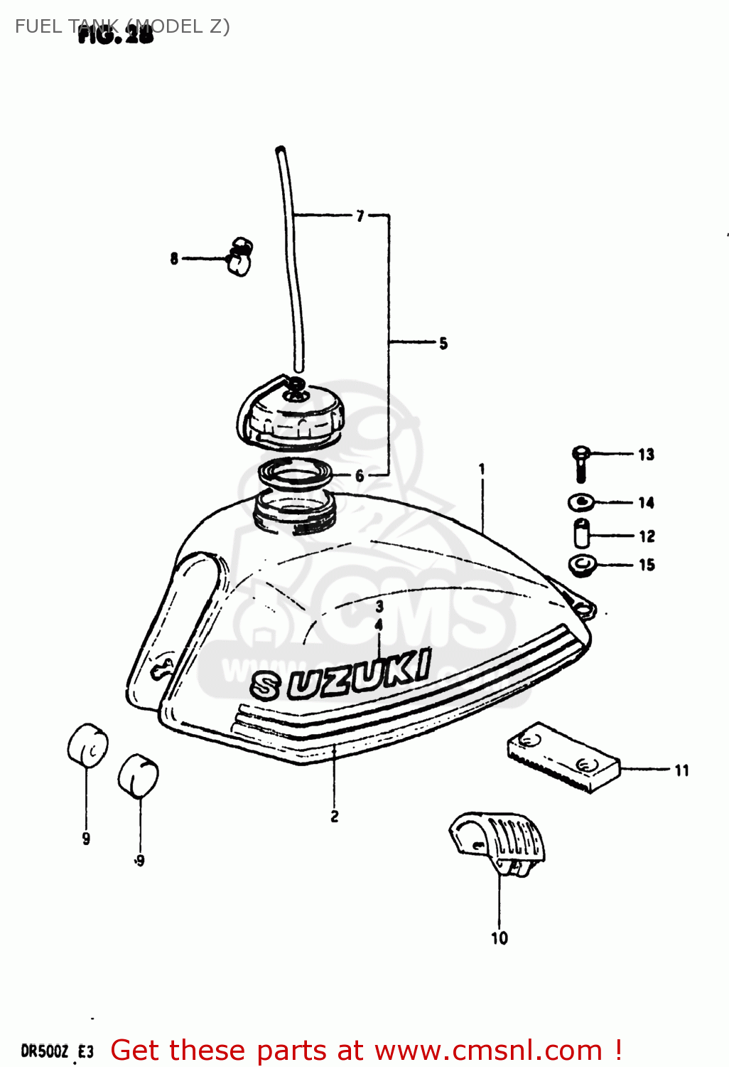 FUEL TANK (MODEL Z) DR500 1982 (Z) USA (E03)