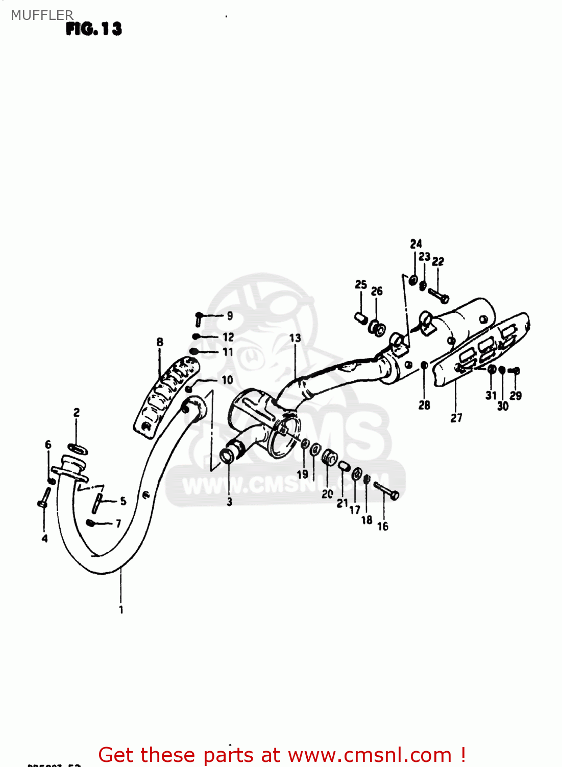 MUFFLER DR500 1982 (Z) USA (E03)