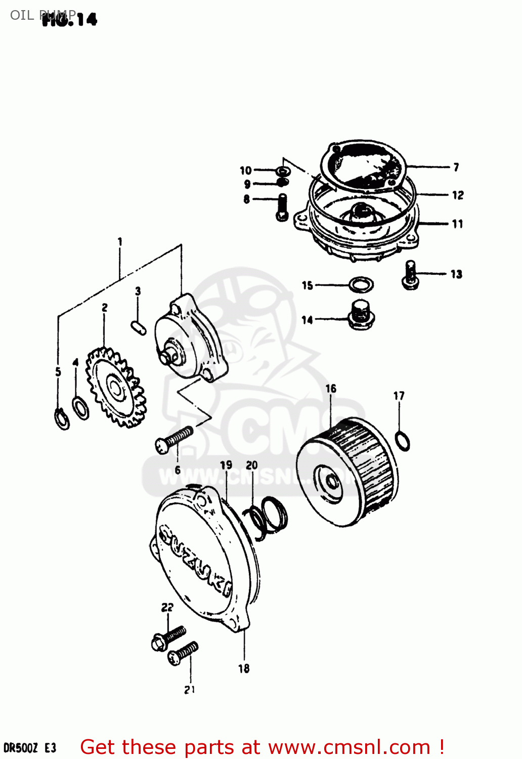 OIL PUMP DR500 1982 (Z) USA (E03)