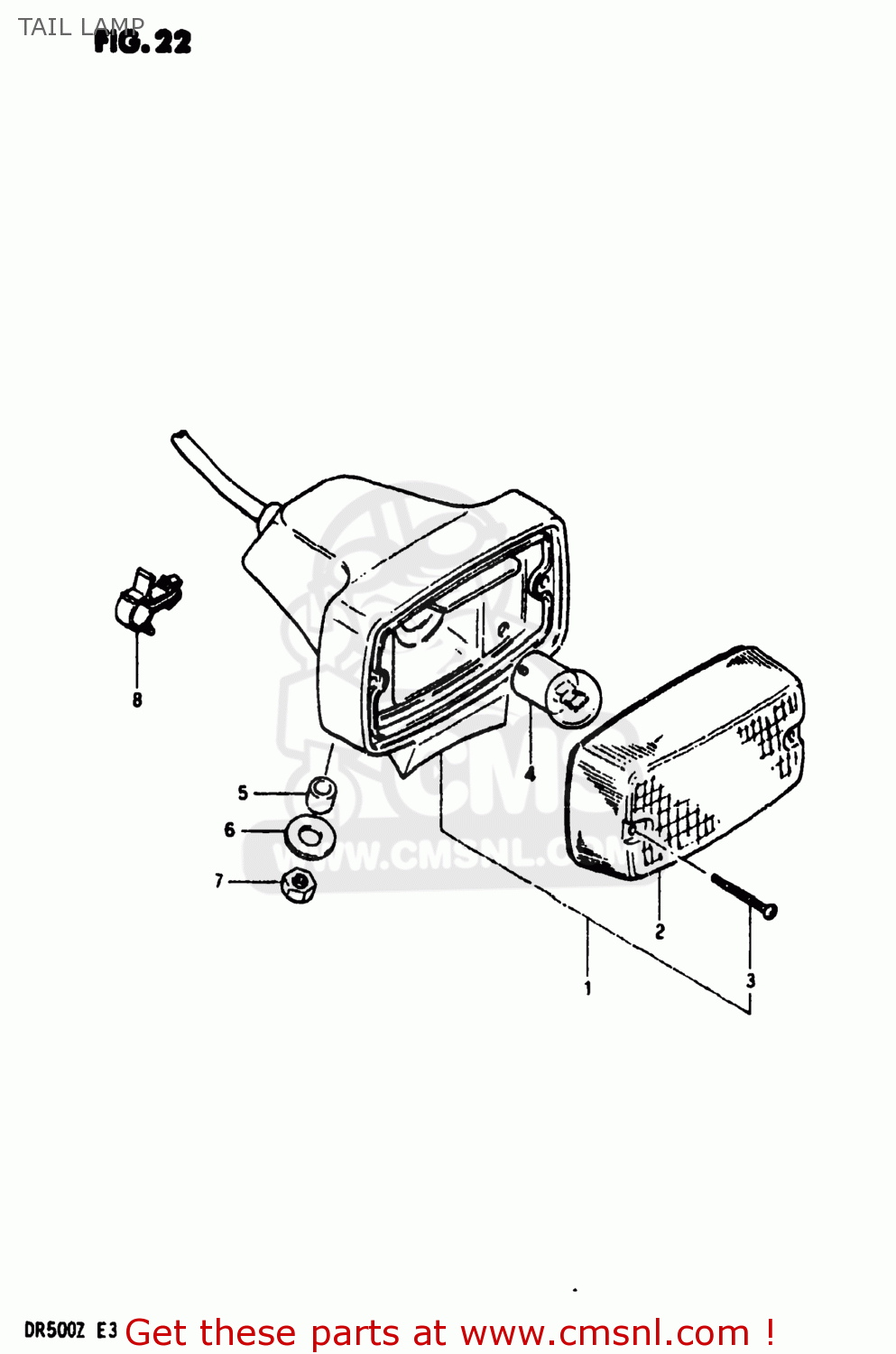 TAIL LAMP DR500 1982 (Z) USA (E03)