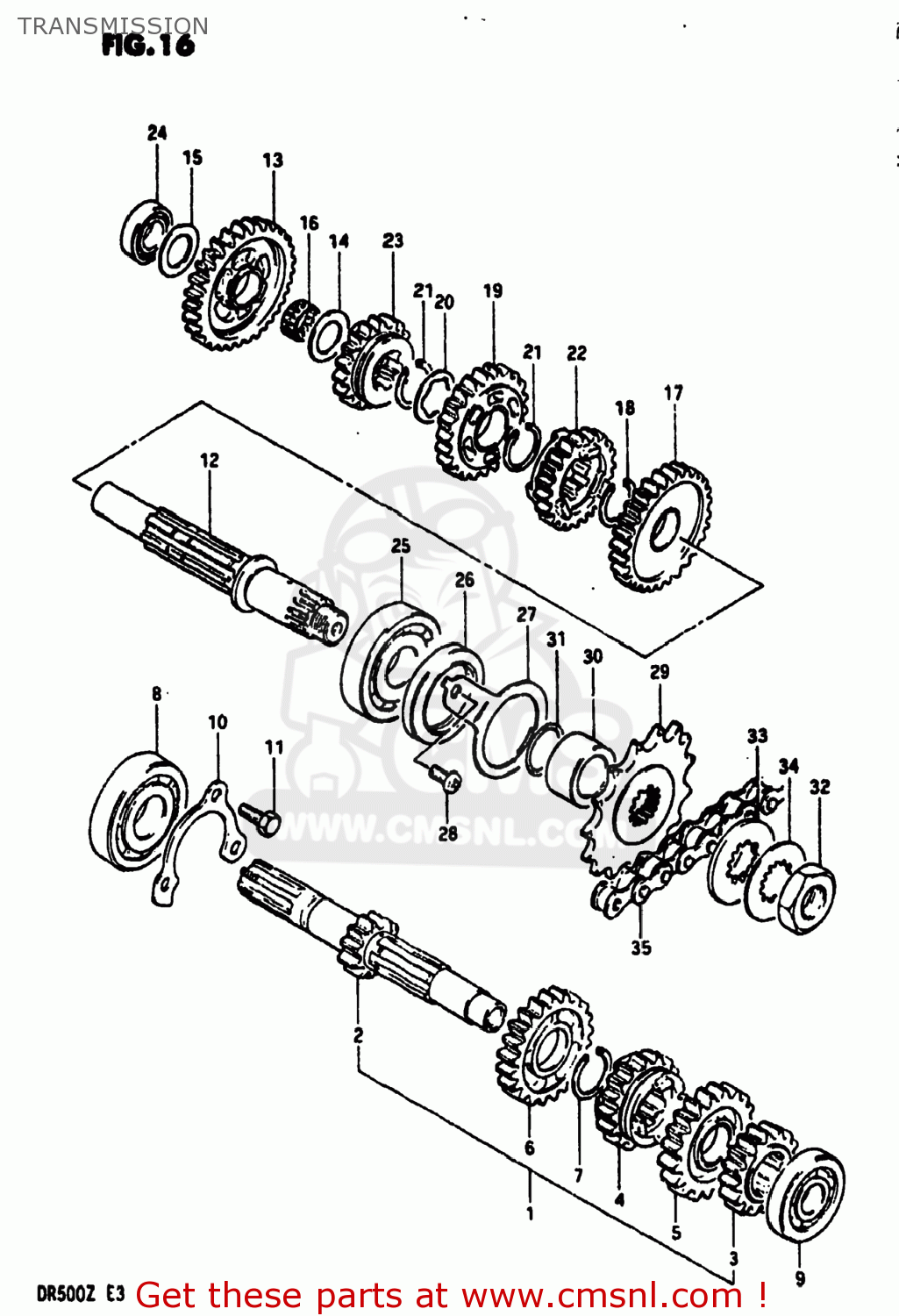 TRANSMISSION DR500 1982 (Z) USA (E03)