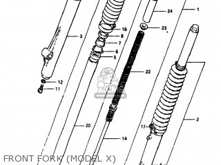 FRONT FORK (MODEL X) - DR500 1982 (Z) USA (E03)