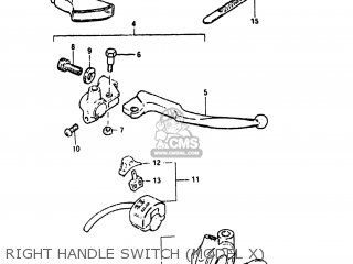 RIGHT HANDLE SWITCH (MODEL X) - DR500 1982 (Z) USA (E03)