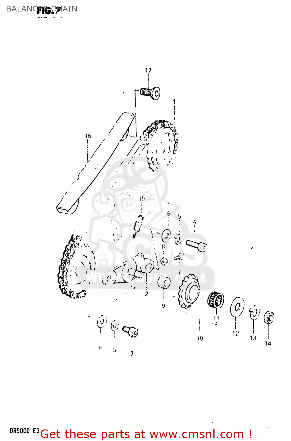 BALANCER CHAIN DR500 1983 (D) USA (E03)