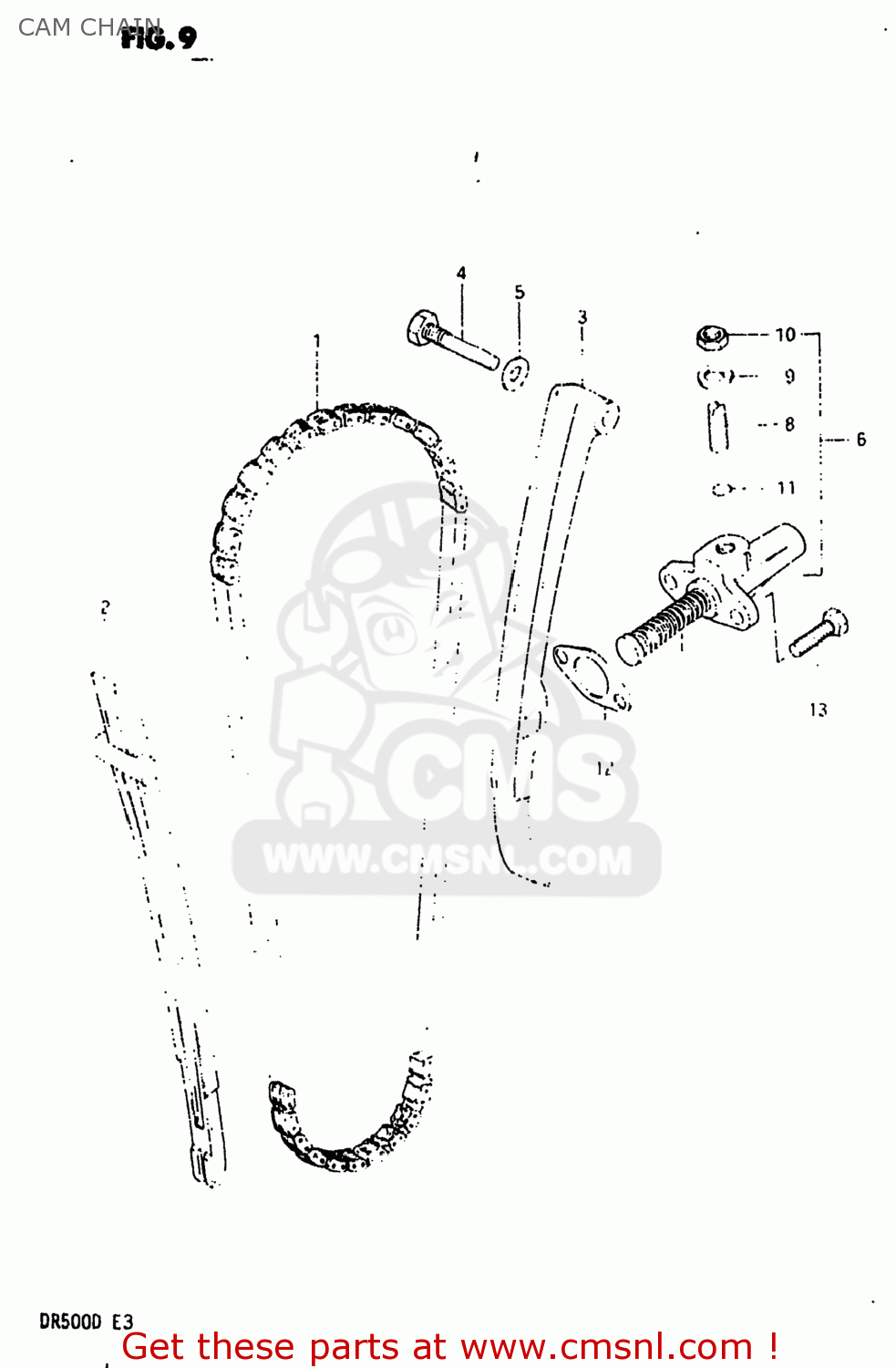 CAM CHAIN DR500 1983 (D) USA (E03)