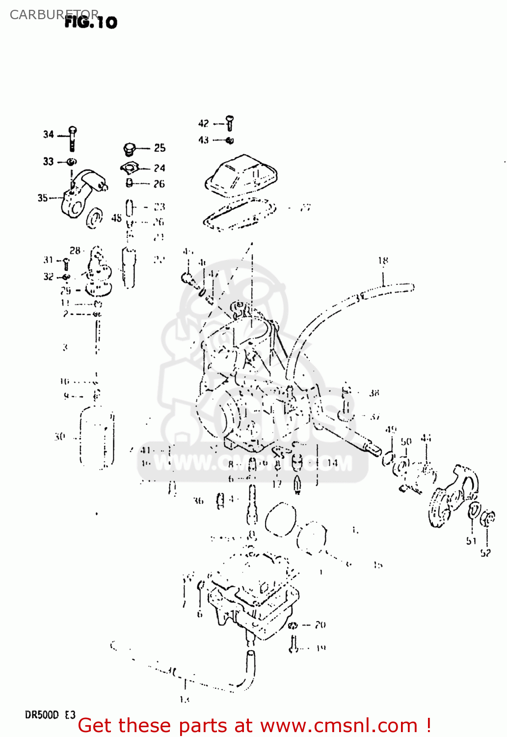 CARBURETOR DR500 1983 (D) USA (E03)