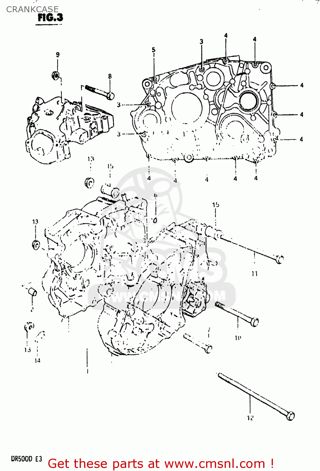 CRANKCASE DR500 1983 (D) USA (E03)