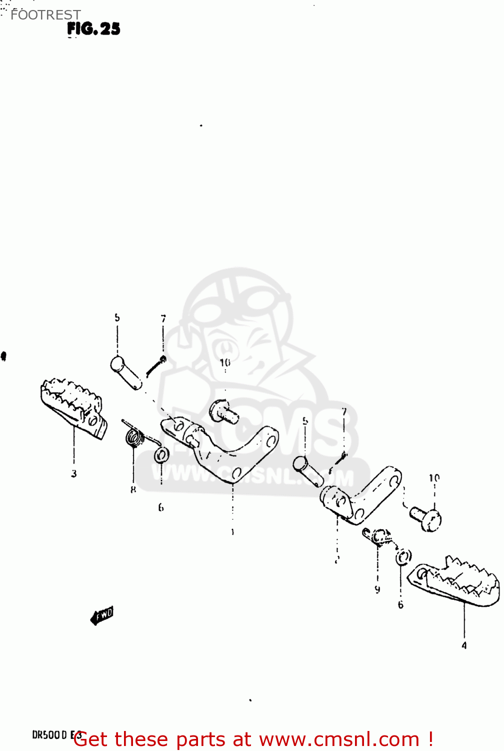 FOOTREST DR500 1983 (D) USA (E03)