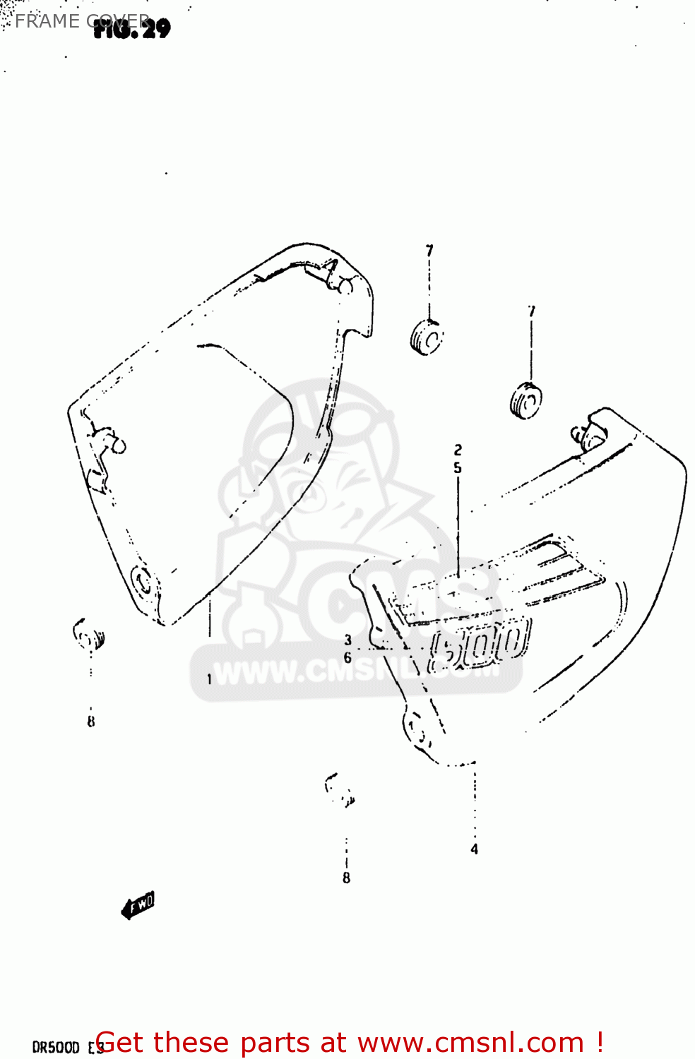 FRAME COVER DR500 1983 (D) USA (E03)