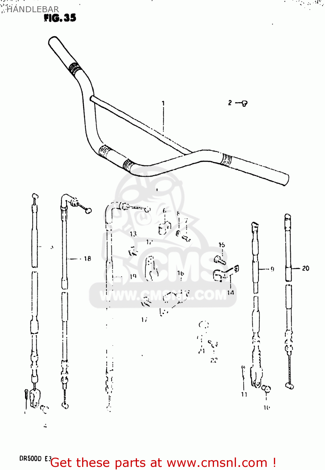 HANDLEBAR DR500 1983 (D) USA (E03)