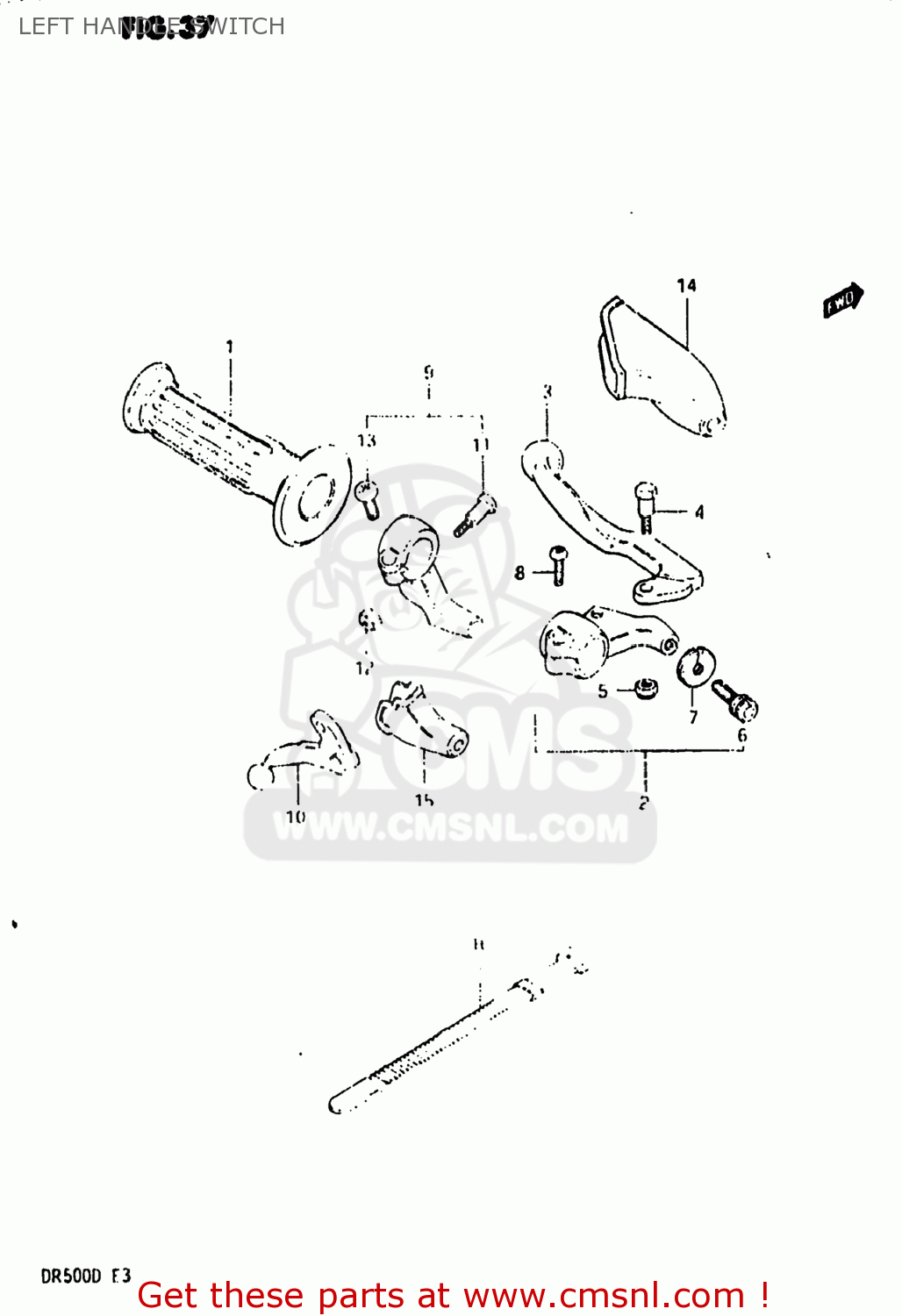 LEFT HANDLE SWITCH DR500 1983 (D) USA (E03)