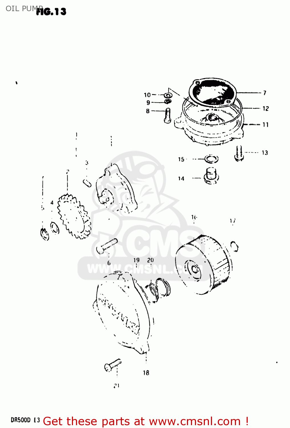 OIL PUMP DR500 1983 (D) USA (E03)