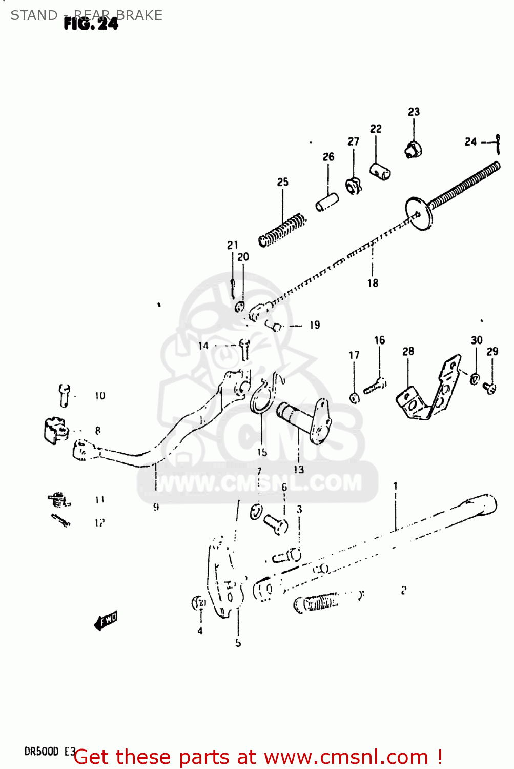 STAND - REAR BRAKE DR500 1983 (D) USA (E03)