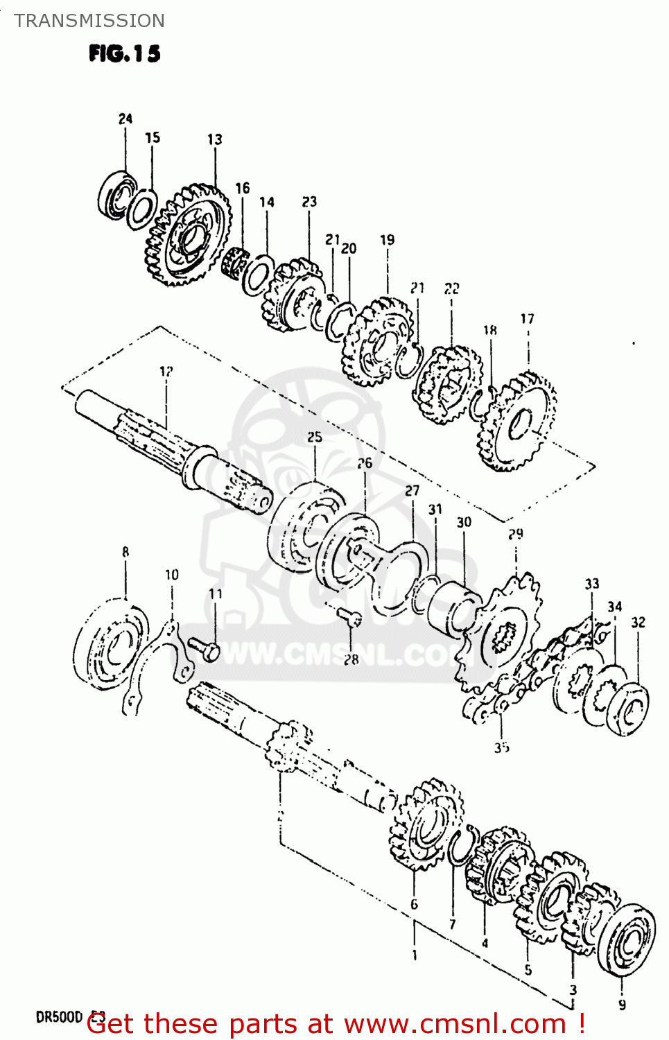 TRANSMISSION DR500 1983 (D) USA (E03)