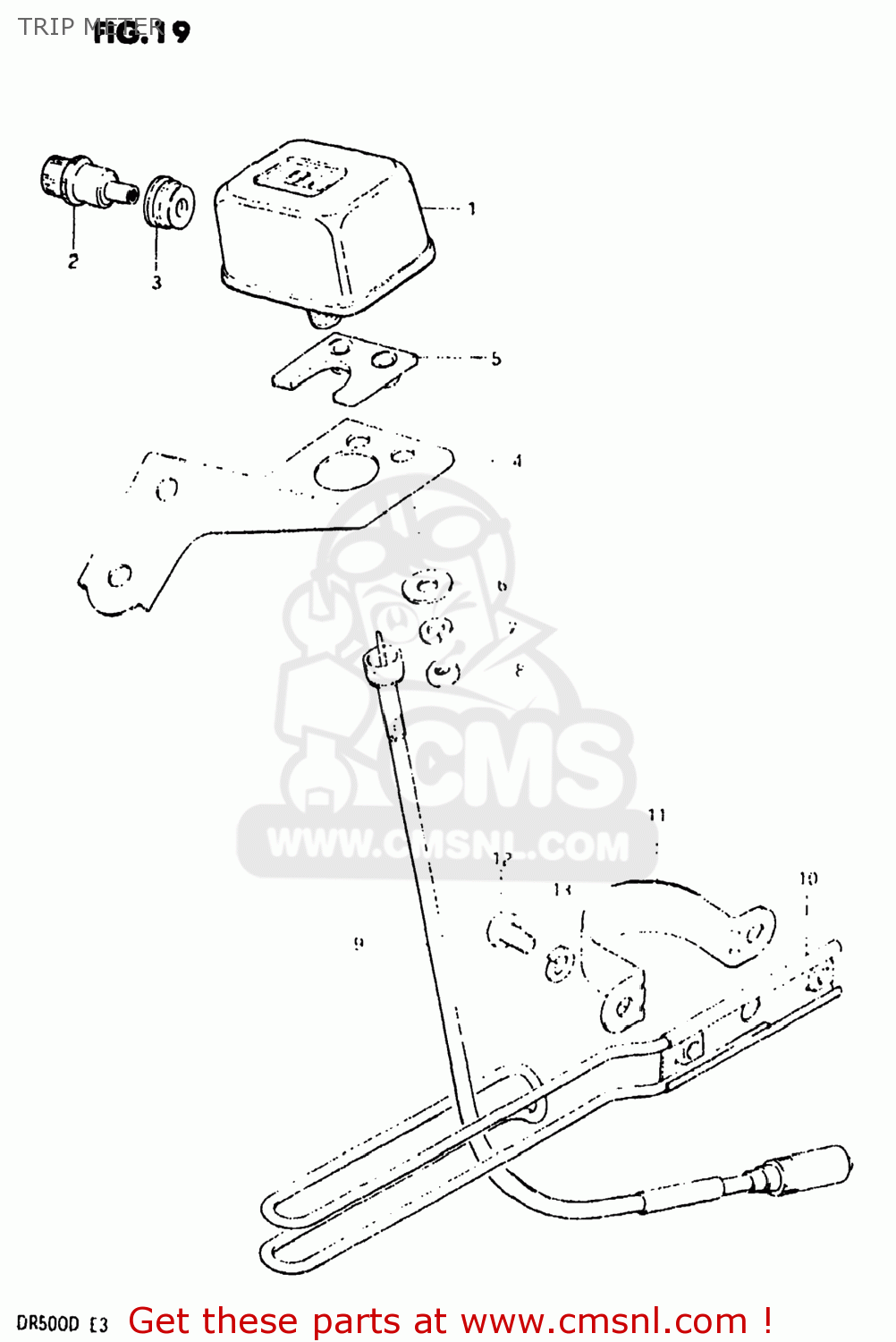 TRIP METER DR500 1983 (D) USA (E03)
