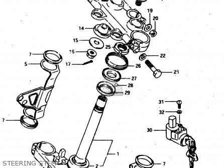 STEERING STEM - DR500R 1986 (G)