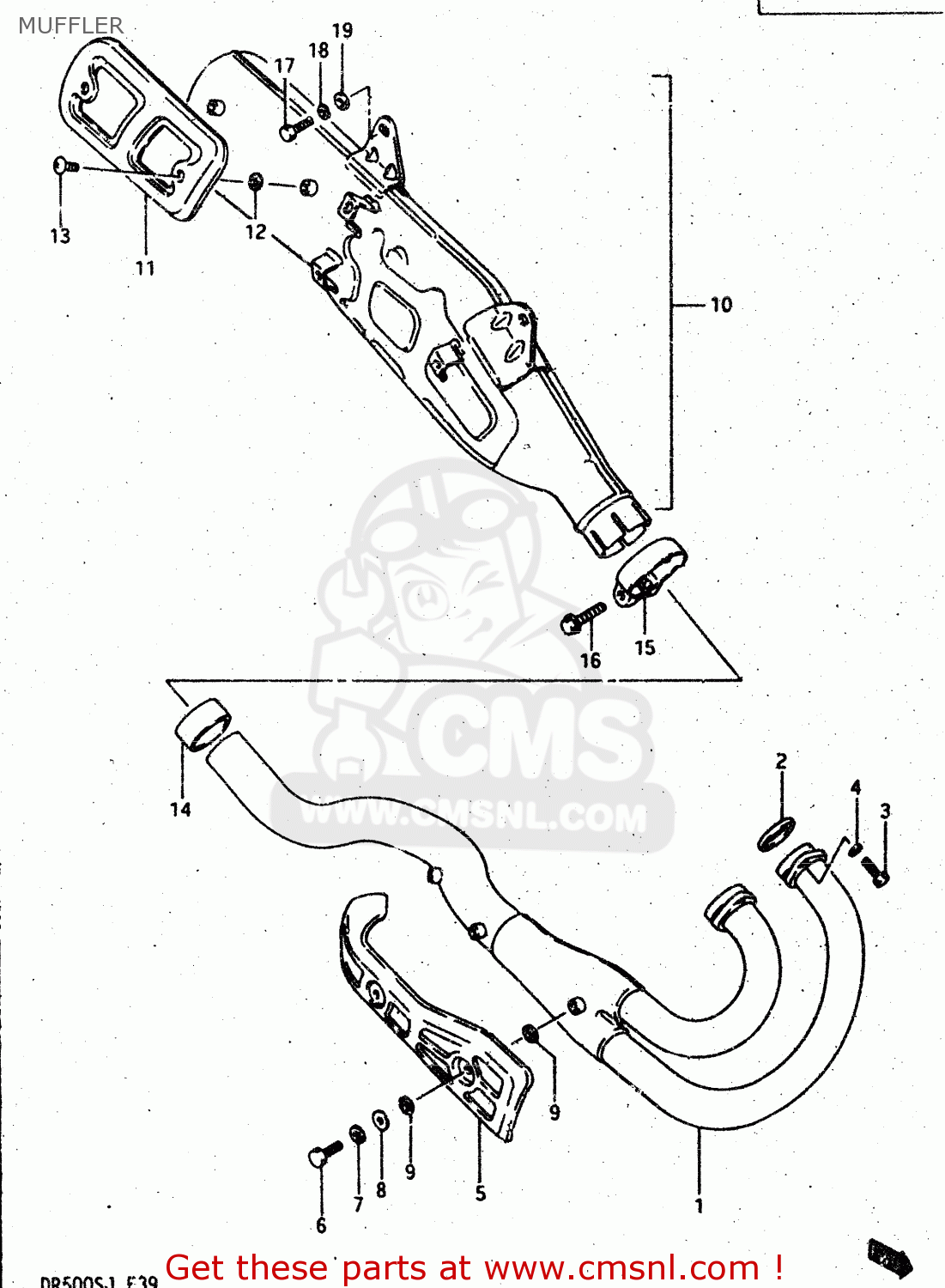 MUFFLER DR500R 1987 (H)