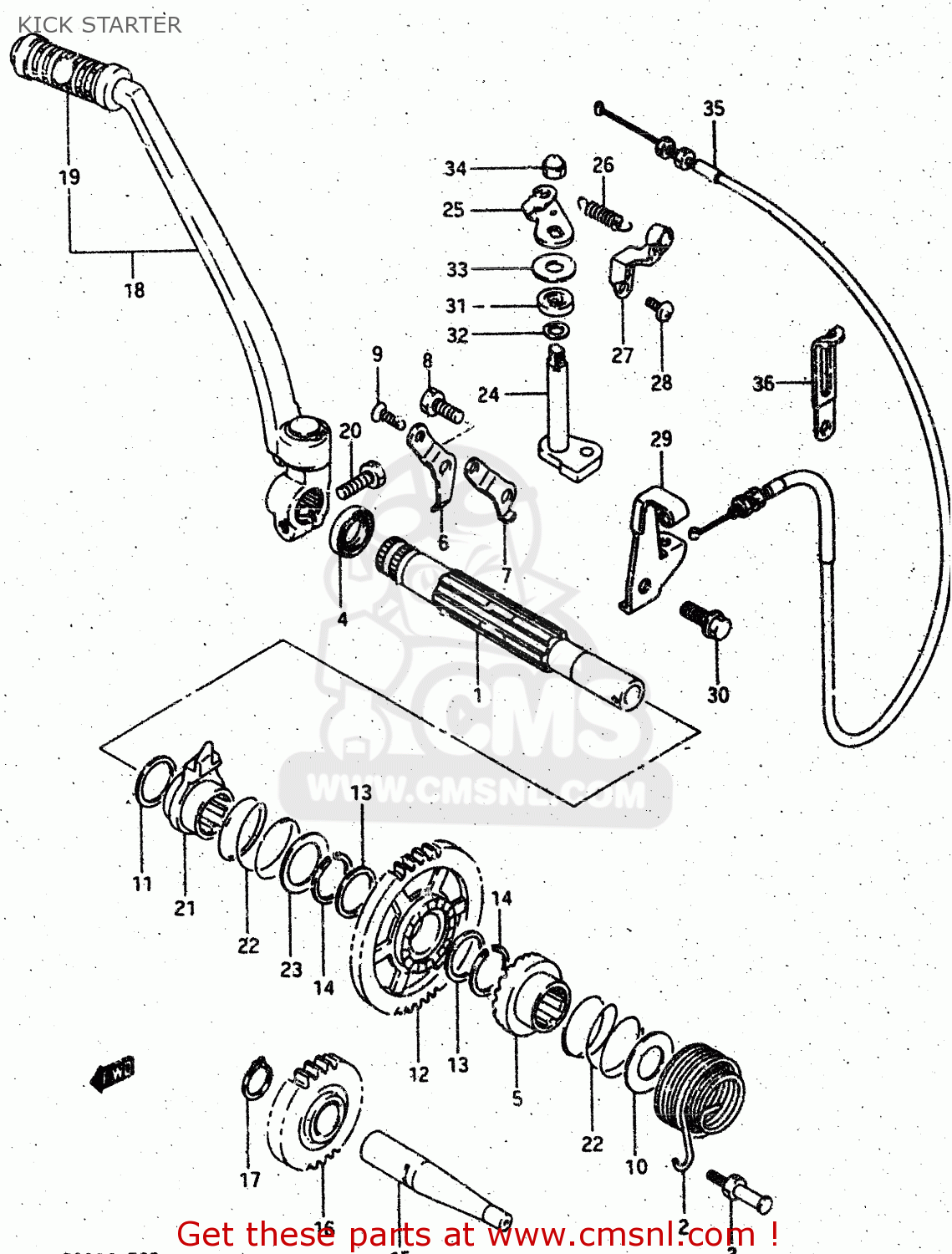 KICK STARTER DR500R 1987 (H)
