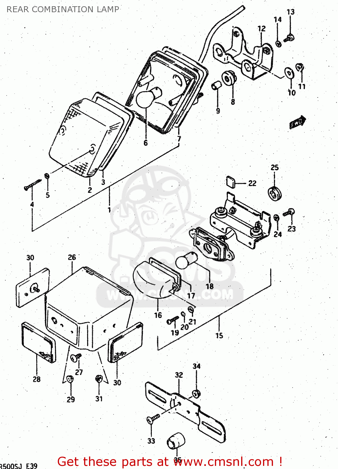 REAR COMBINATION LAMP DR500R 1987 (H)