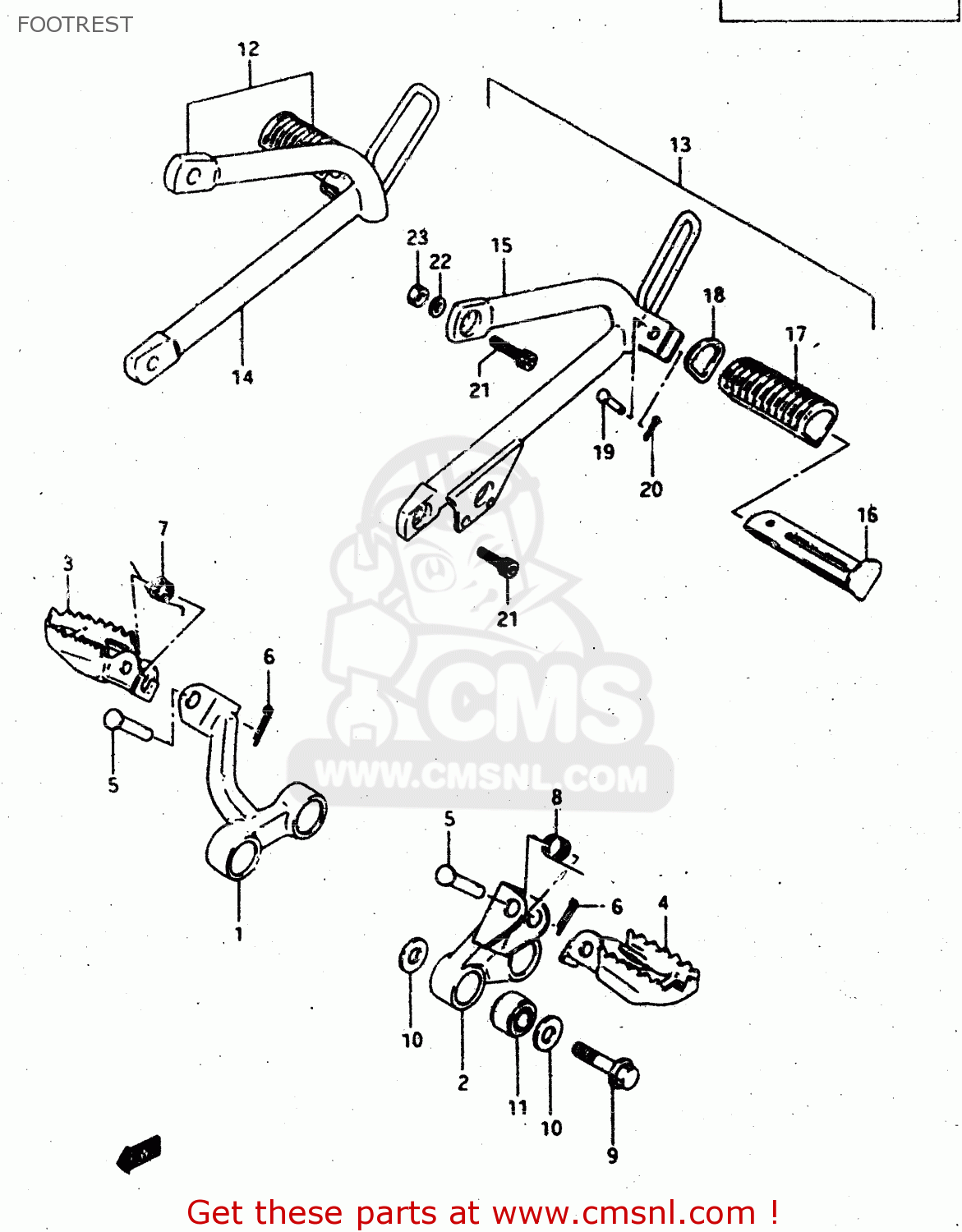 FOOTREST DR500R 1987 (H)