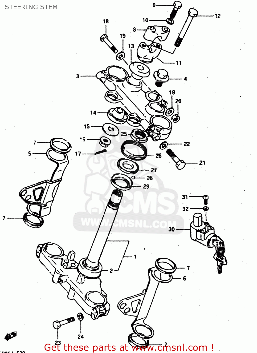 STEERING STEM DR500R 1987 (H)