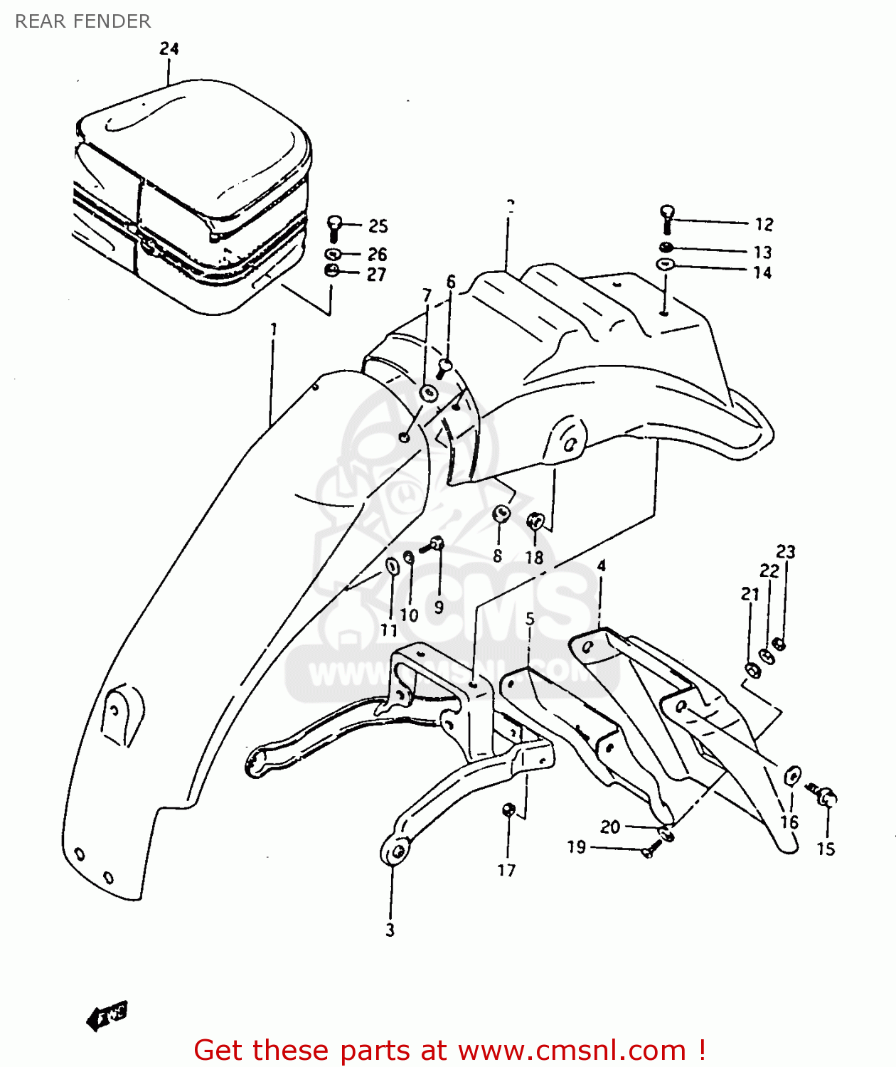 REAR FENDER DR500R 1987 (H)