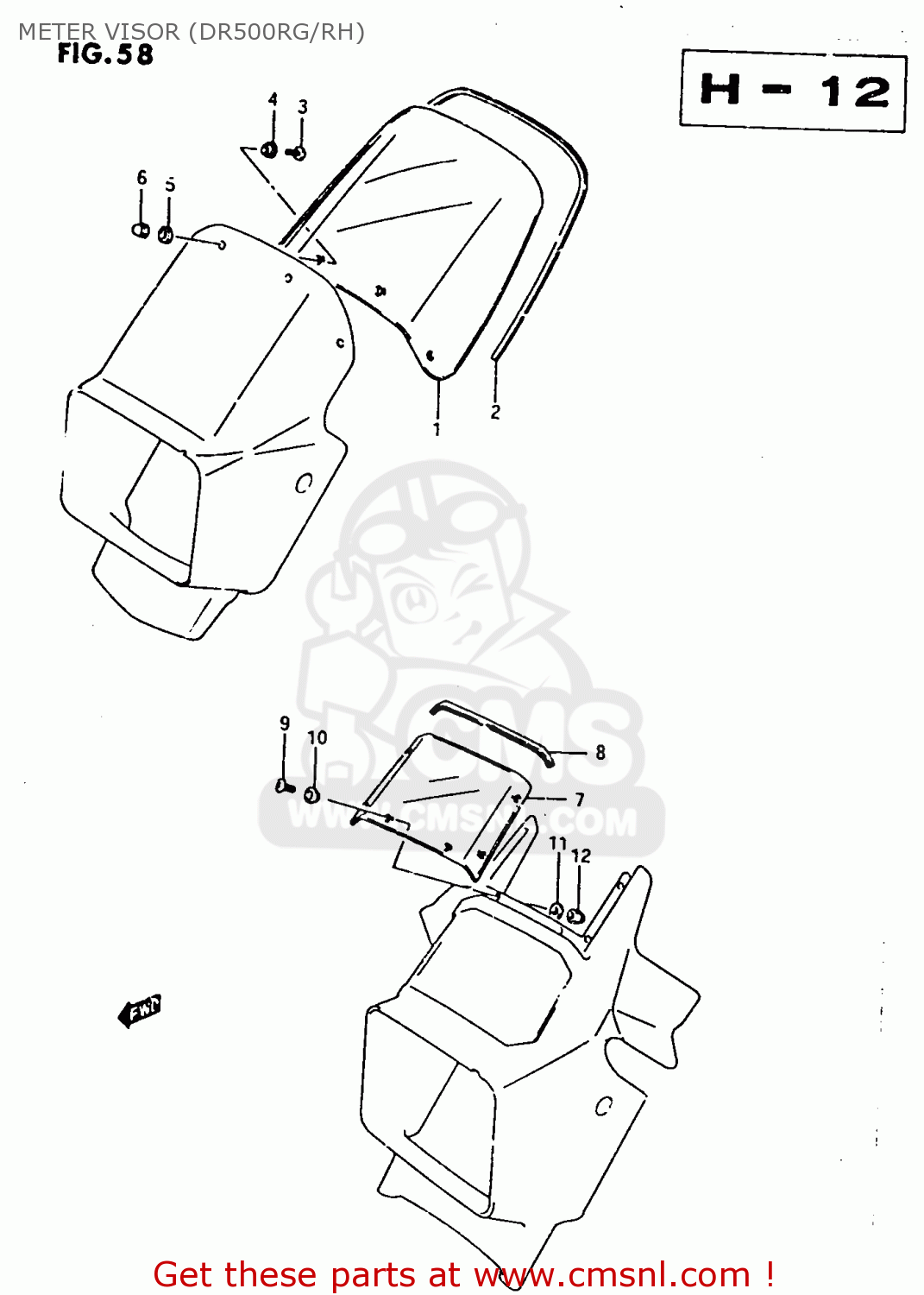 METER VISOR (DR500RG/RH) DR500R 1987 (H)