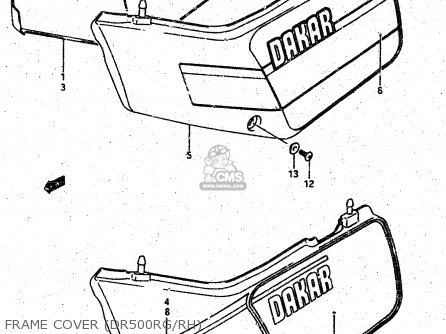 FRAME COVER (DR500RG/RH) - DR500R 1987 (H)