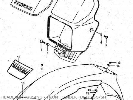 HEADLAMP HOUSING - FRONT FENDER (DR500SG/SH) - DR500R 1987 (H)