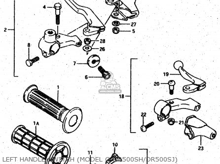 LEFT HANDLE SWITCH (MODEL G/DR500SH/DR500SJ) - DR500R 1987 (H)