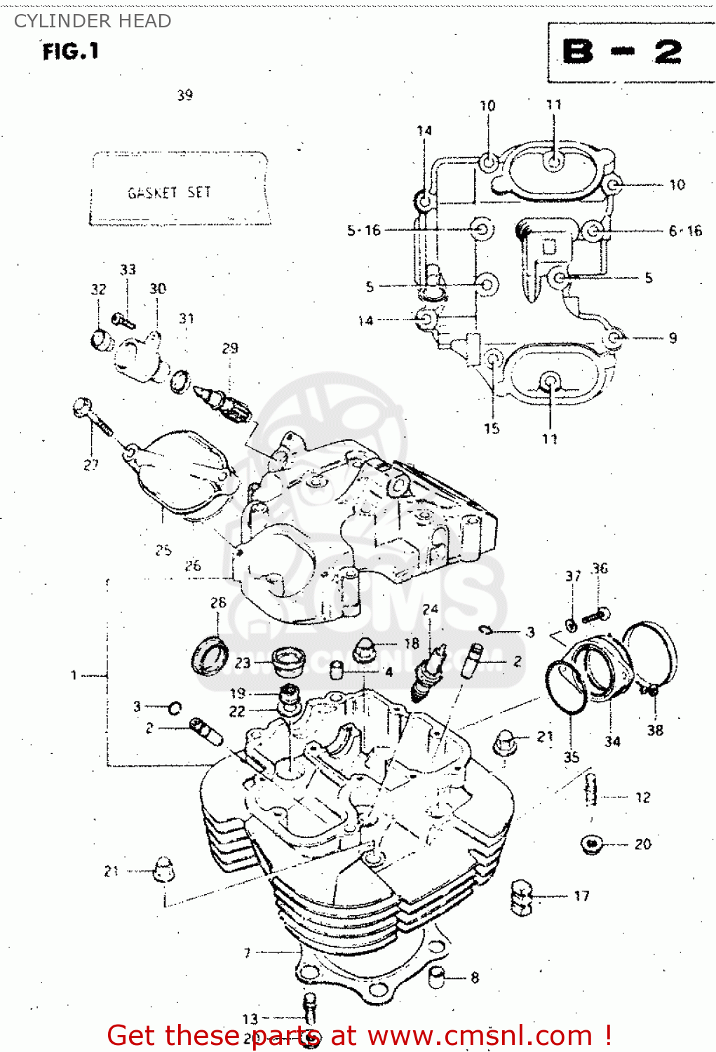 CYLINDER HEAD DR500S 1983 (D)
