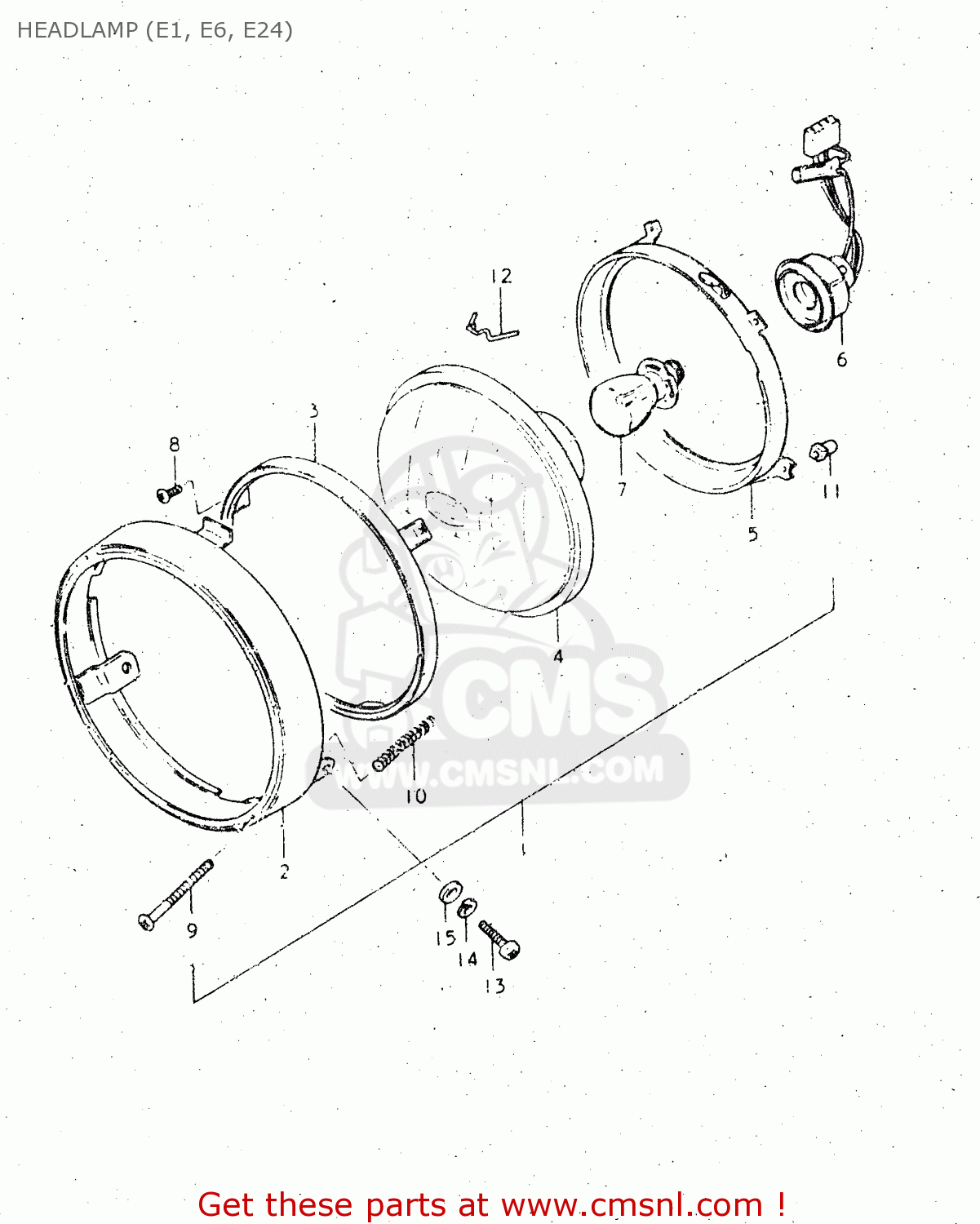 HEADLAMP (E1, E6, E24) DR500S 1983 (D)