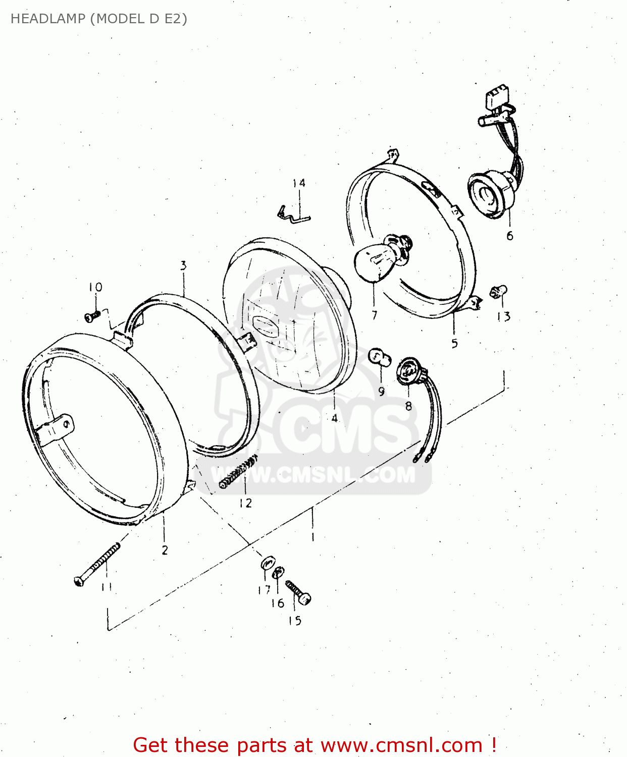 HEADLAMP (MODEL D E2) DR500S 1983 (D)