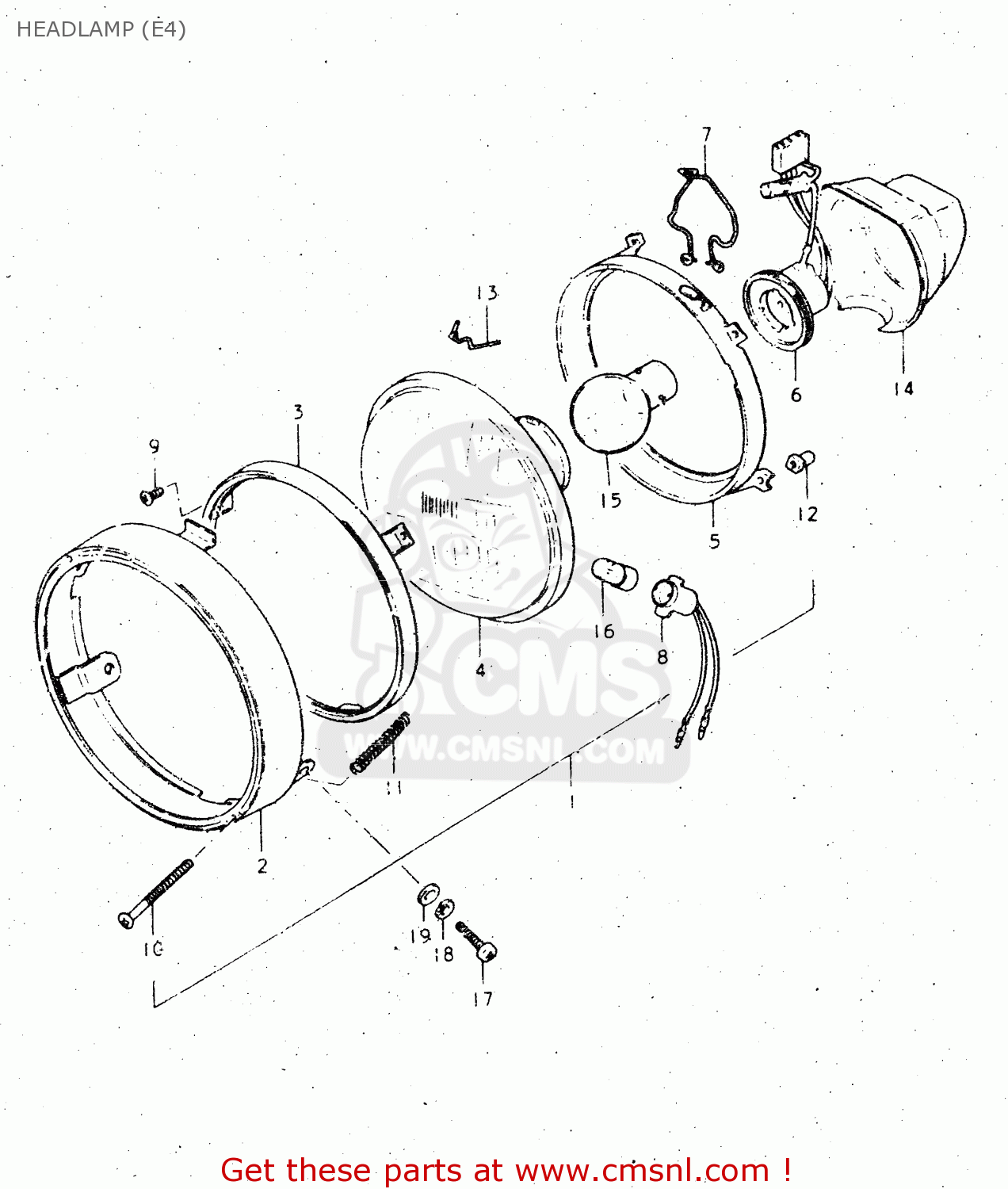 HEADLAMP (E4) DR500S 1983 (D)